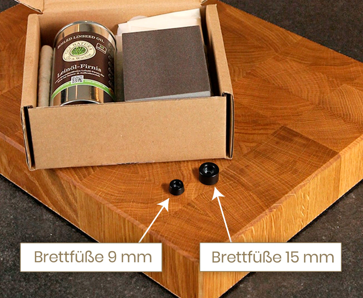 Vergleich der Füße für Kochfeldabdeckung in 9mm oder 15mm Höhe.